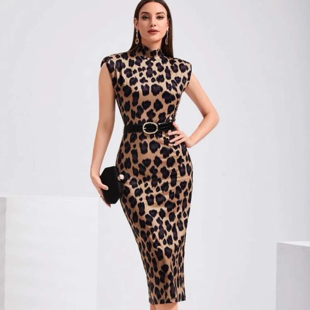 Mock Bodycon Midi Dress